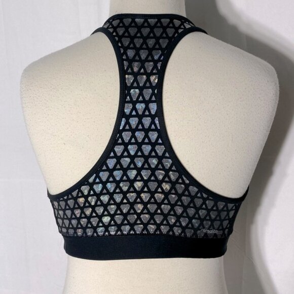 Adidas Climalite Black Sports Bra With Hologram Detail M - Picture 3 of 10